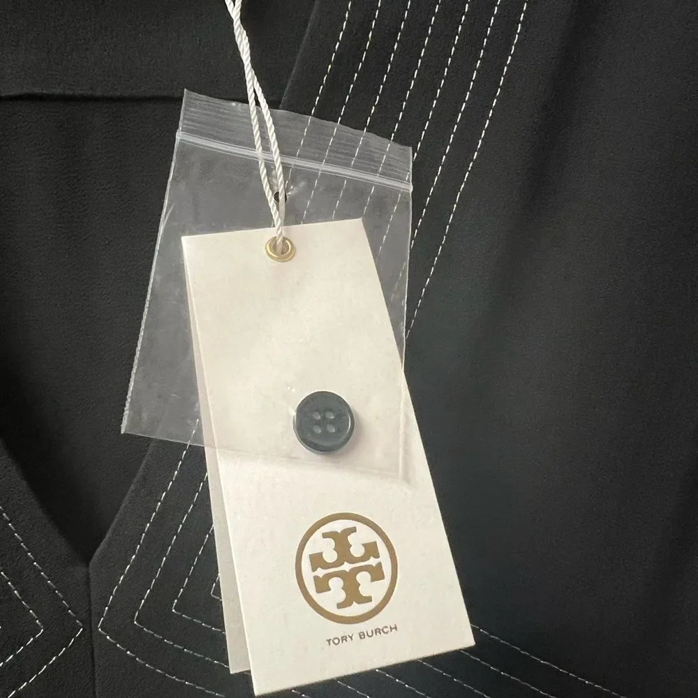NWT Tory Burch Varenne Tunic Dress Black 100% Silk Size 6 | $450‎ Retail